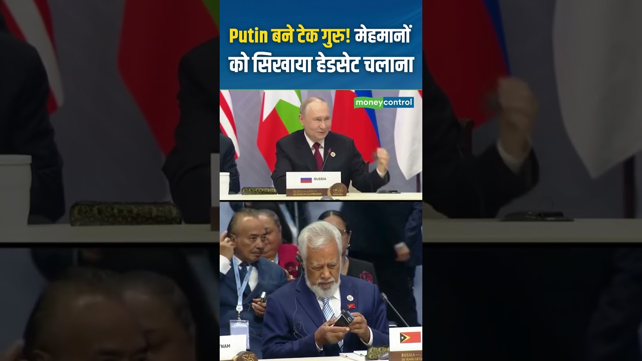 Putin shows guests How to Use translation headset | Russia-ASEAN summit,