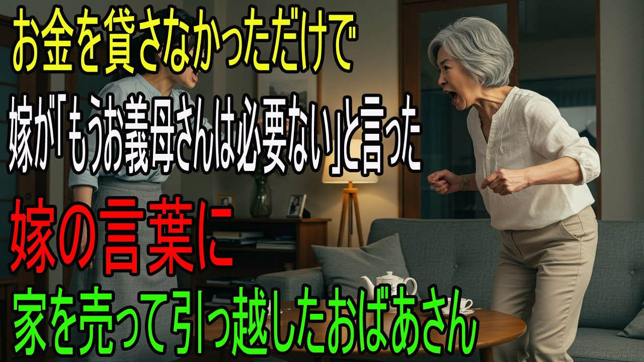 お金を貸さなかったら、『もう母の助けなんて要らない』と言った嫁。祖母は家を売り、引っ越した。