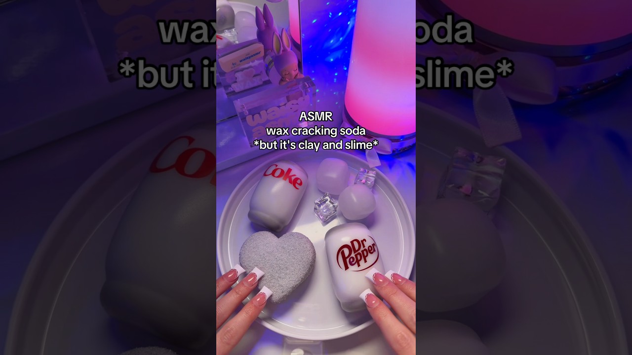 wax cracking soda 🥤 *but it's clay and slime* #asmr #waxcracking #asmrsound #asmrforsleep