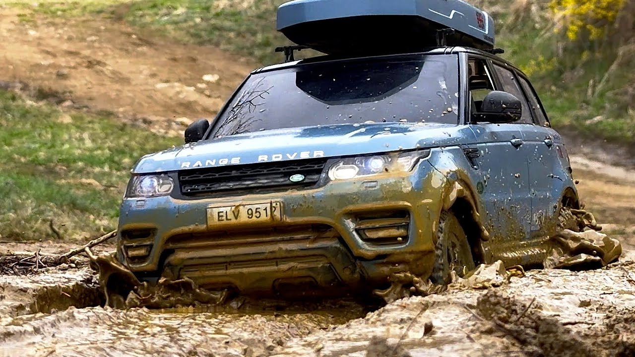 1/10 Scale |LAND ROVER| RANGE ROVER SPORT Muddy Off-road Driving | RC4WD D90 chassis 4X4 RC Car