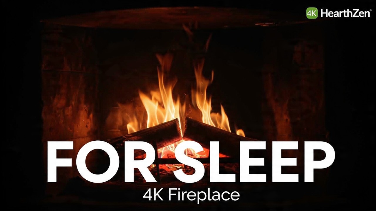 4K Fireplace for Sleep – No Music (1 Hour)