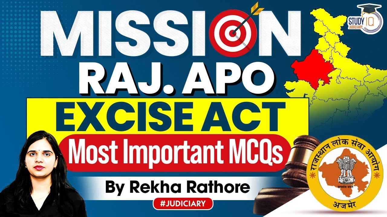 Rajasthan APO Exam Preparation | Excise ACT | Most Important MCQs By Rekha Rathore