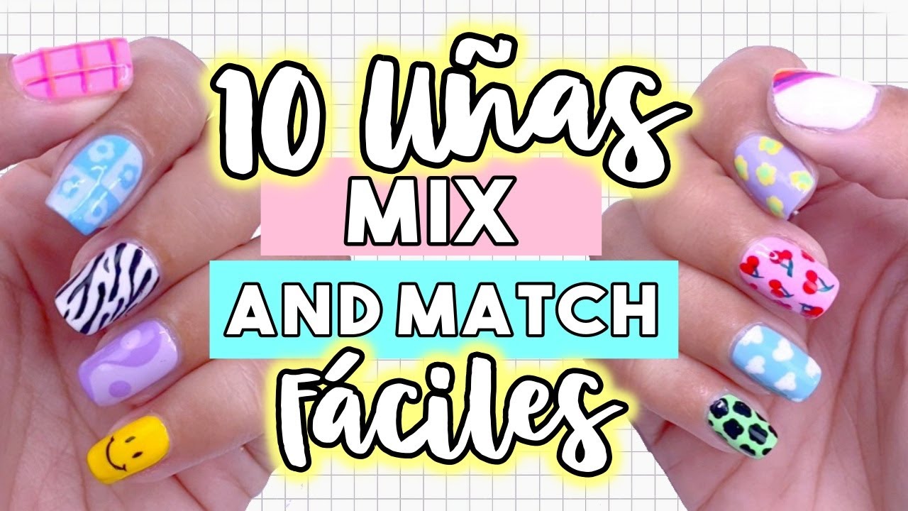 UÑAS INDIE 💅🏼 MIX AND MATCH 💅🏼 PIC AND MIX 💅🏼 FACILES