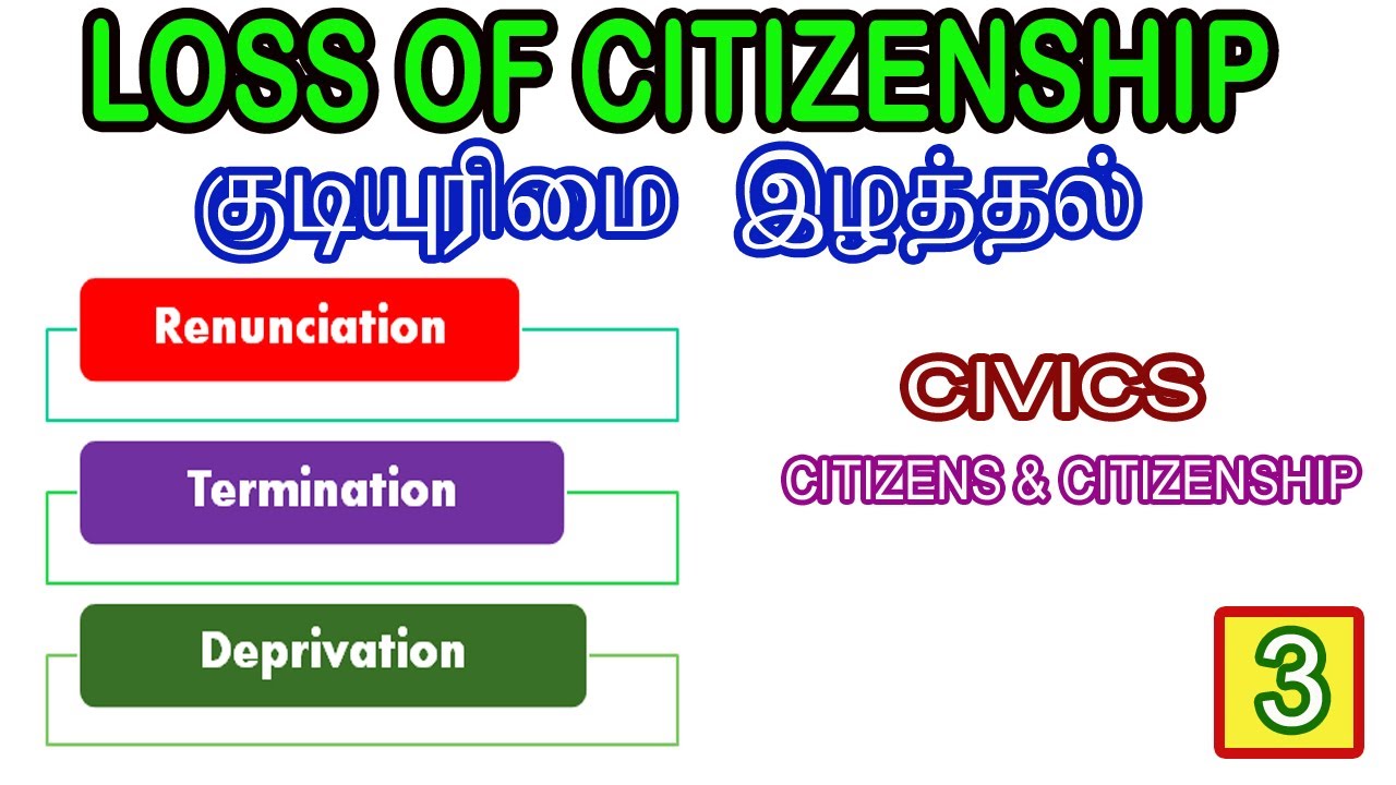 Loss of Citizenship in Tamil || 8 Social Civics Unit Citizens and Citizenship || குடியுரிமை இழத்தல்