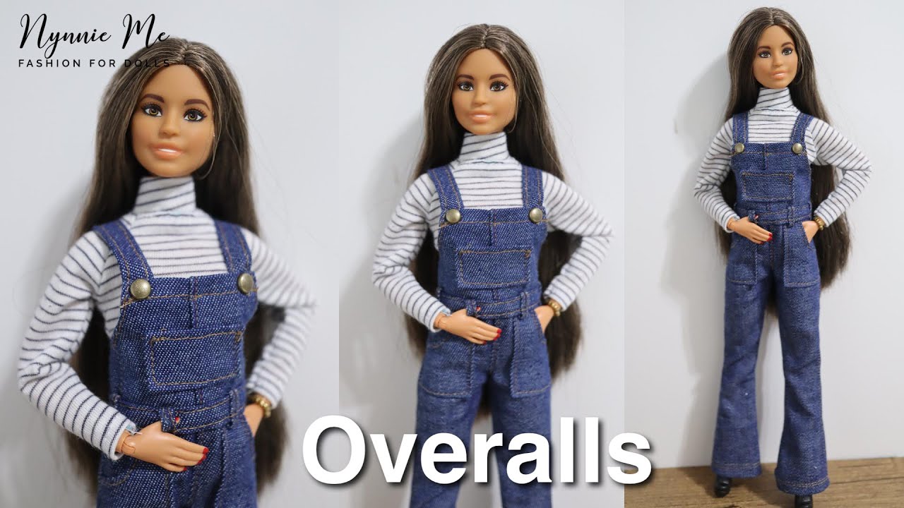 DIY Overalls for Barbie | How to make Overalls for Barbie by nynnie me