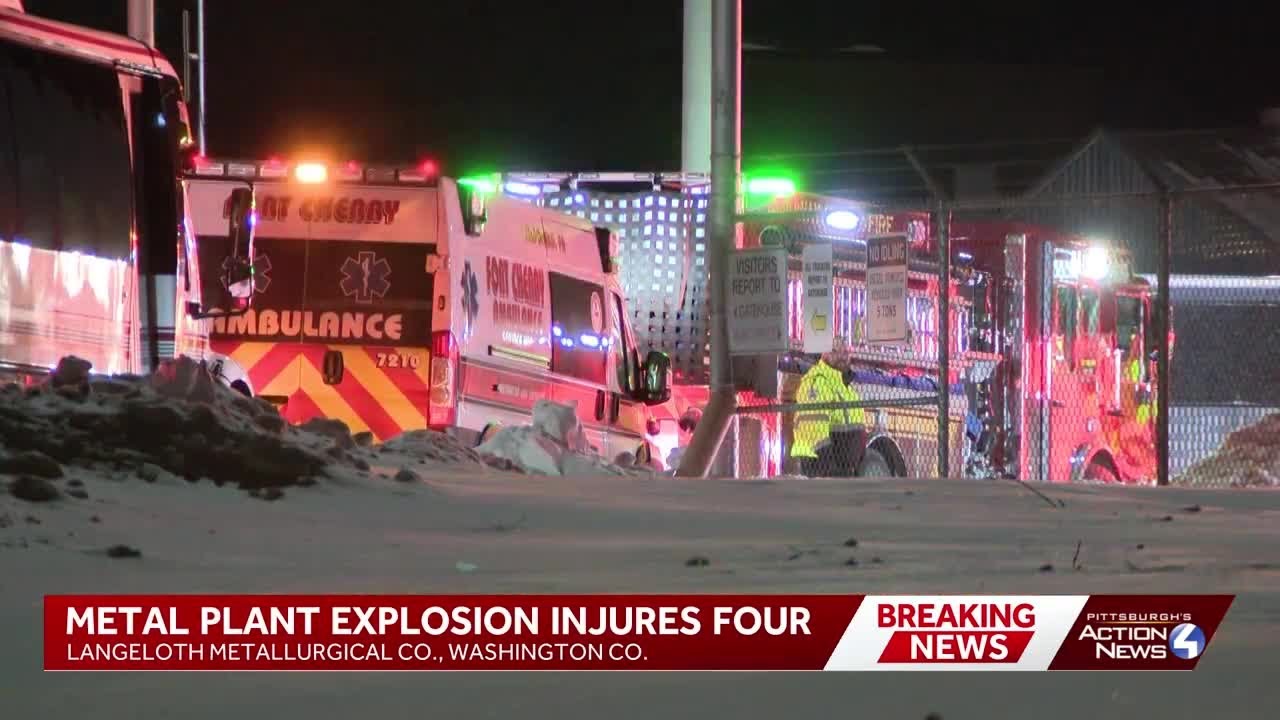 Explosion reported at metal fabricating plant in Washington County, Pennsylvania