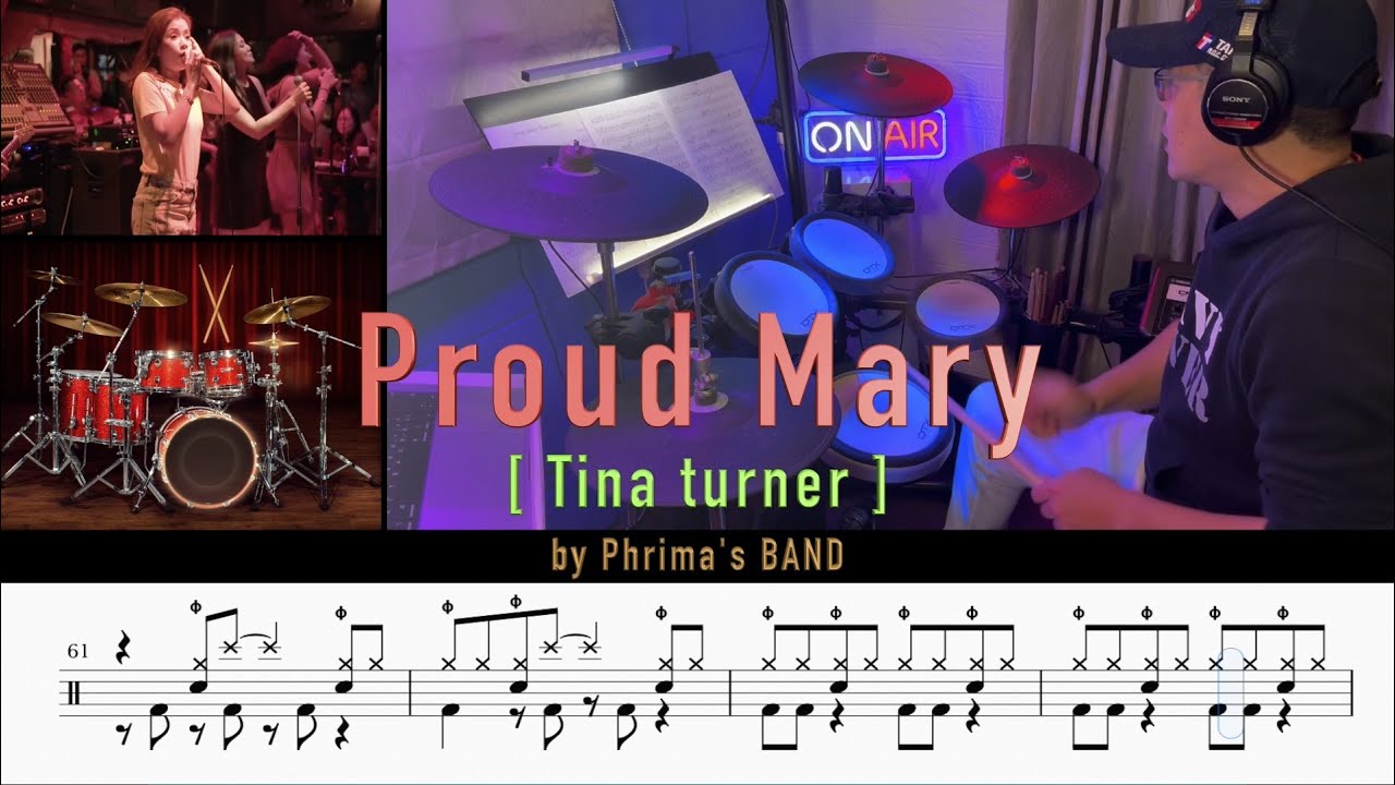 Proud Mary (Tina turner) _ Phrima's BAND  ( Drum Cover \ Sheet \ Score)
