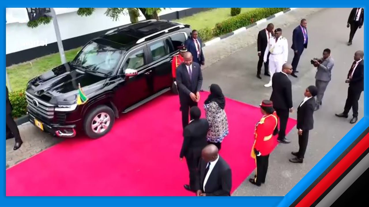 ONA ULINZI MKALI WA RAIS WA MSUMBIJI ALIVYOTINGA IKULU KWA RAIS SAMIA, APIGIWA MIZINGA KWA HESHIMA
