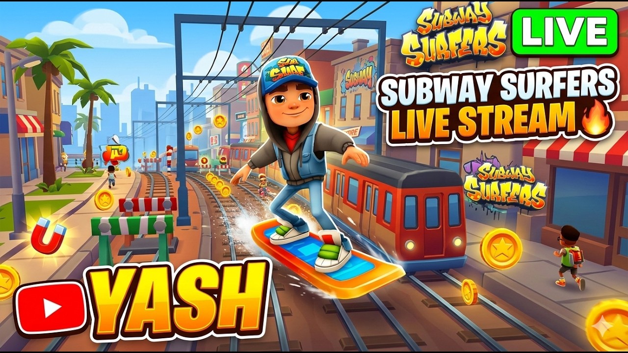 Subway Surfers: Aaj 10 Million Score Kareinge? 🏄‍♂️ (Non-Stop Live) - YASH #live