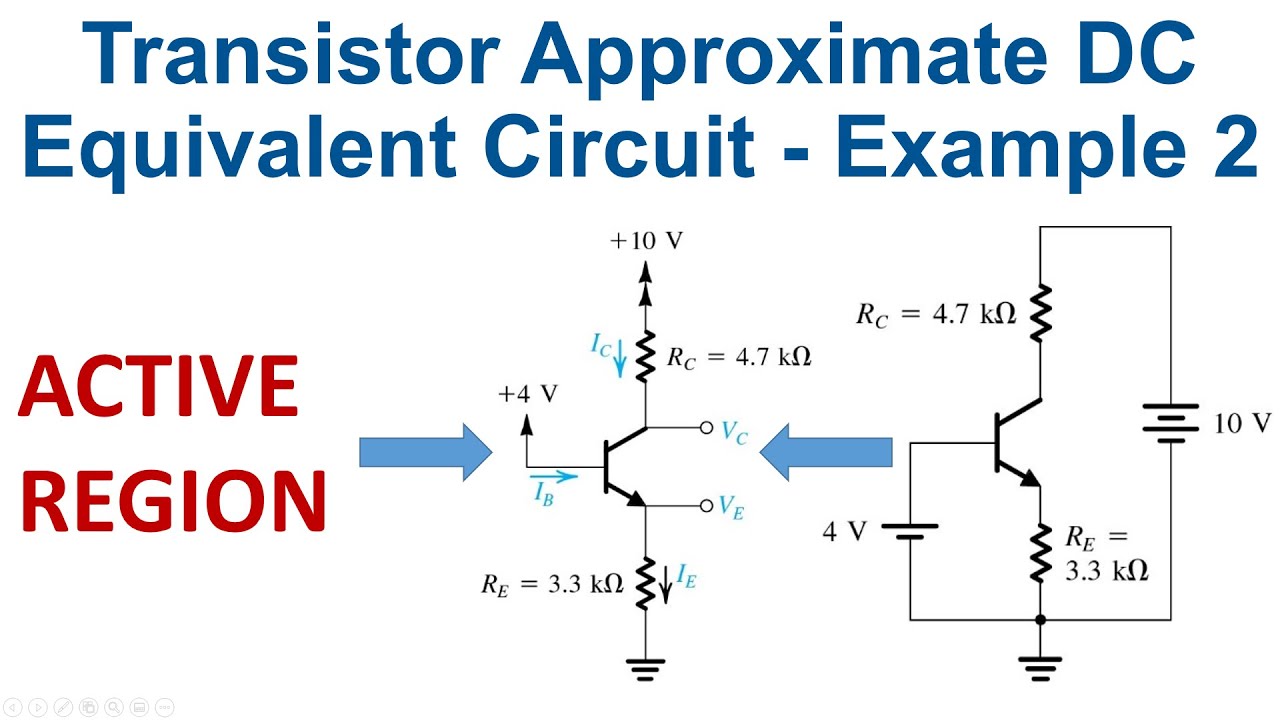 [18a] Bipolar transistor approximate model DC equivalent circuit   Transistor circuit analysis