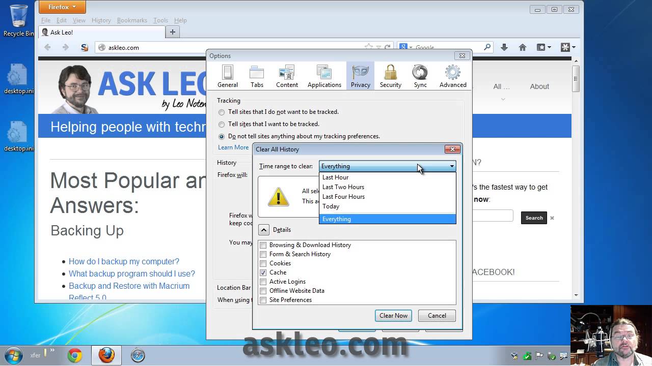 Clearing the Browser Cache in Firefox