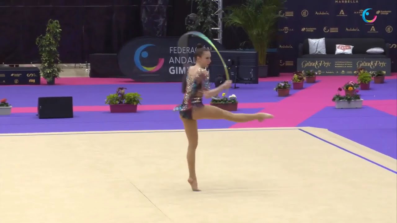 Takhmina IKROMOVA UZB New Hoop (28.650) 2025 Grand Prix Marbella Spain #rhythmicgymnastics