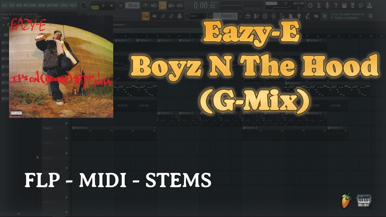 Eazy-E - Boyz N The Hood (G-Mix) (FL Studio Remake) FLP + MIDI + STEMS