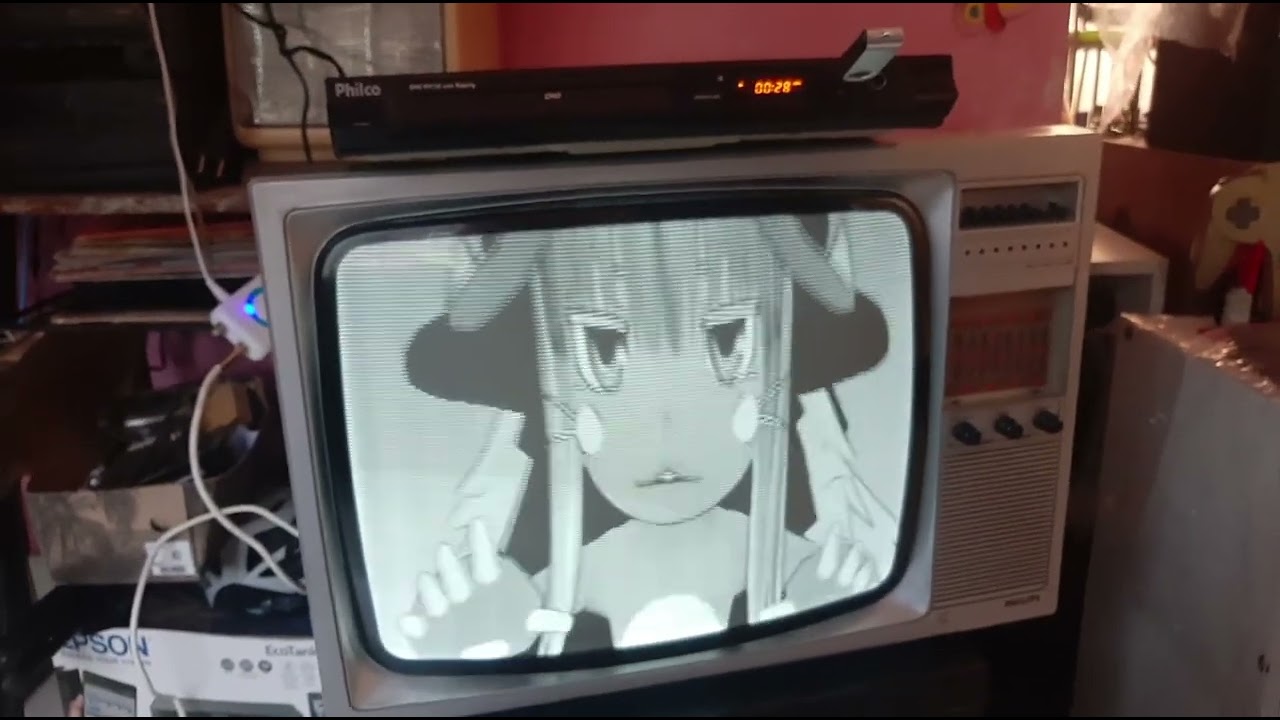 Nanachi Singing Without me on a Philips L6138 CRT TV from 1984