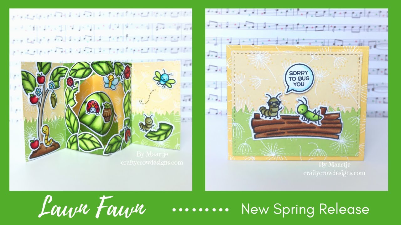 Center Picture Window Card with the New Bug Deal Stamp Set from Lawn Fawn