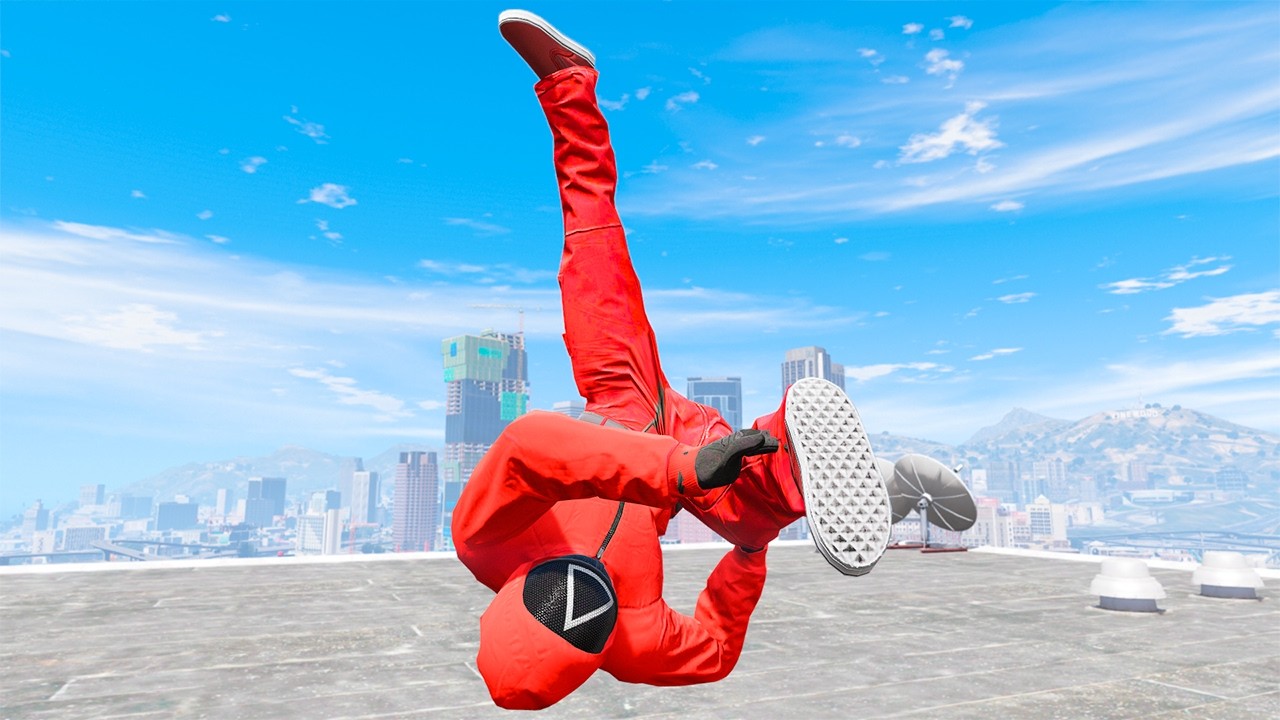 GTA 5 SQUID GAME GUARD RAGDOLLS/JUMP FAILS (Ragdolls Compilation) episode.67
