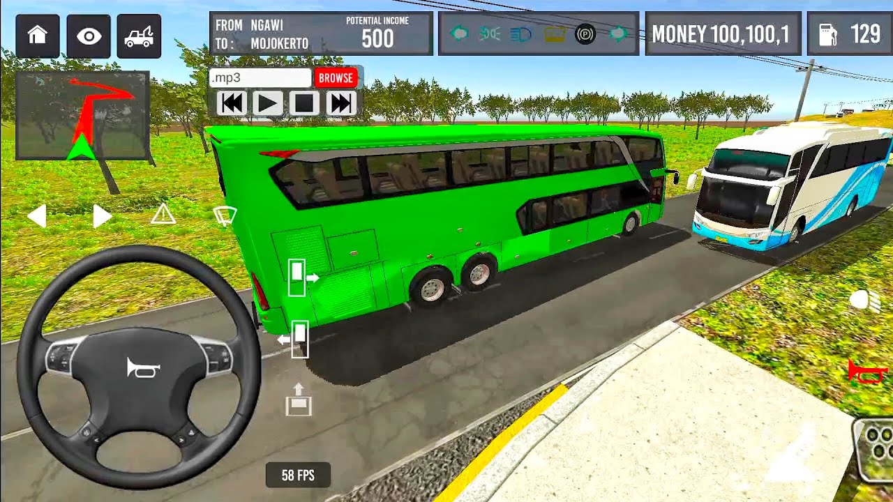 Indonesian Coach Bus Simulator Euro Bus Coach Driving part-1