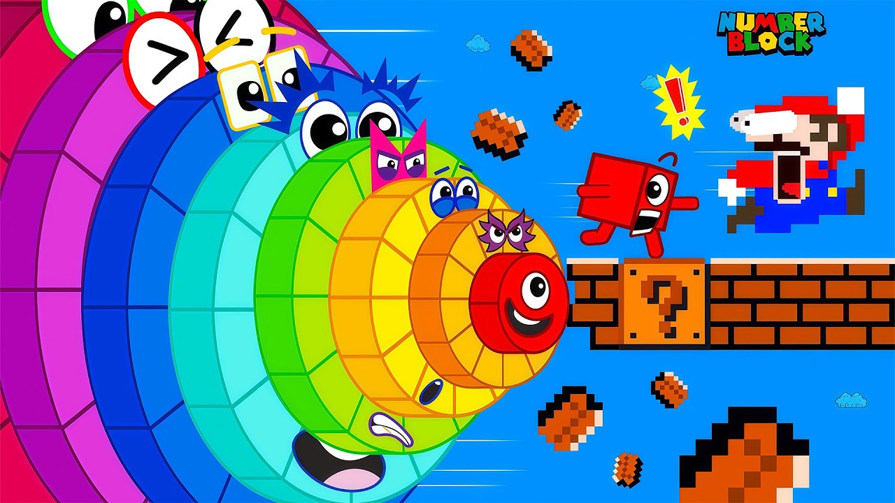Super Mario Bros : Mario Mega Numberblocks Take on the Biggest Zombie Numberblocks maze