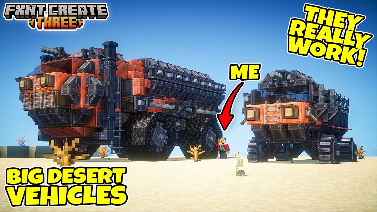I built WORKING TRUCKS in Minecraft Create Mod