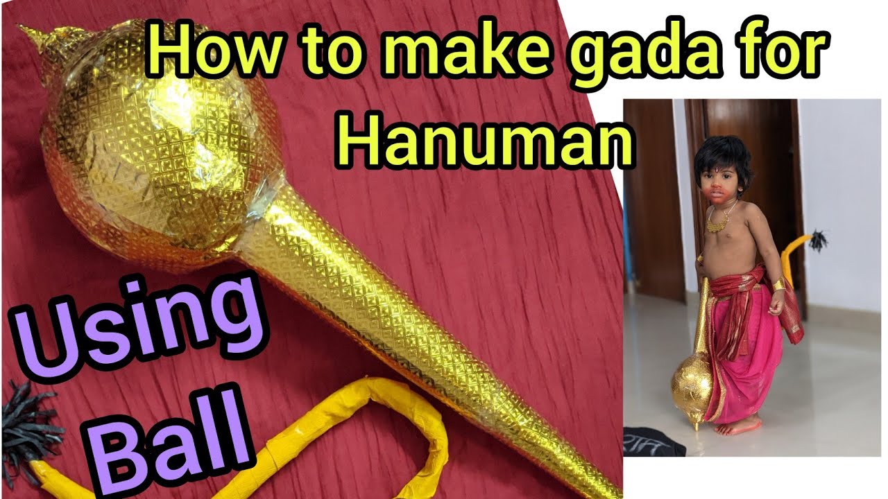 How to make gada (mace) for bal hanuman | hanuman getup fancy dress | hanuman baby photoshoot