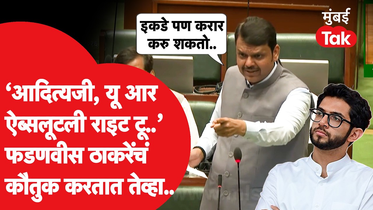 Devendra Fadnavis विधानसभेत आदित्य ठाकरे यांचं 'त्या' मुद्दावरुन कौतुक करत काय म्हणाले? | Davos MoU