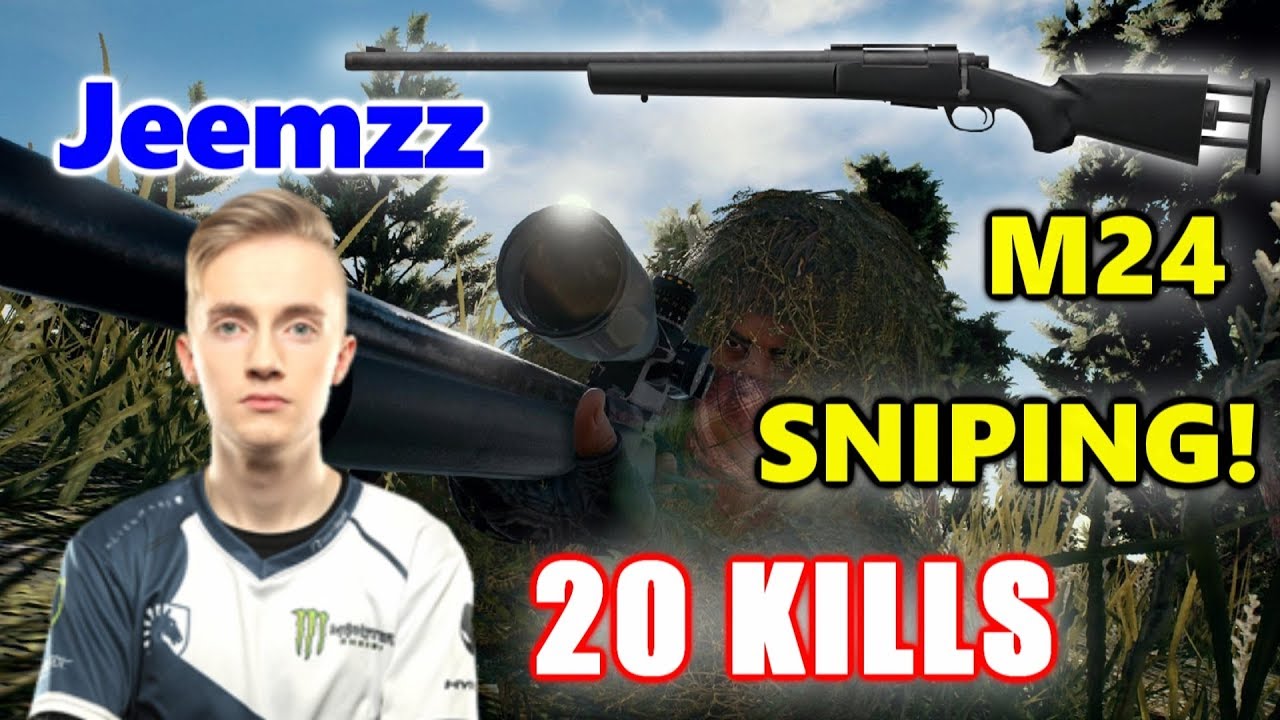 Team Liquid Jeemzz - 20 KILLS - M24 SNIPING! - SOLO - PUBG