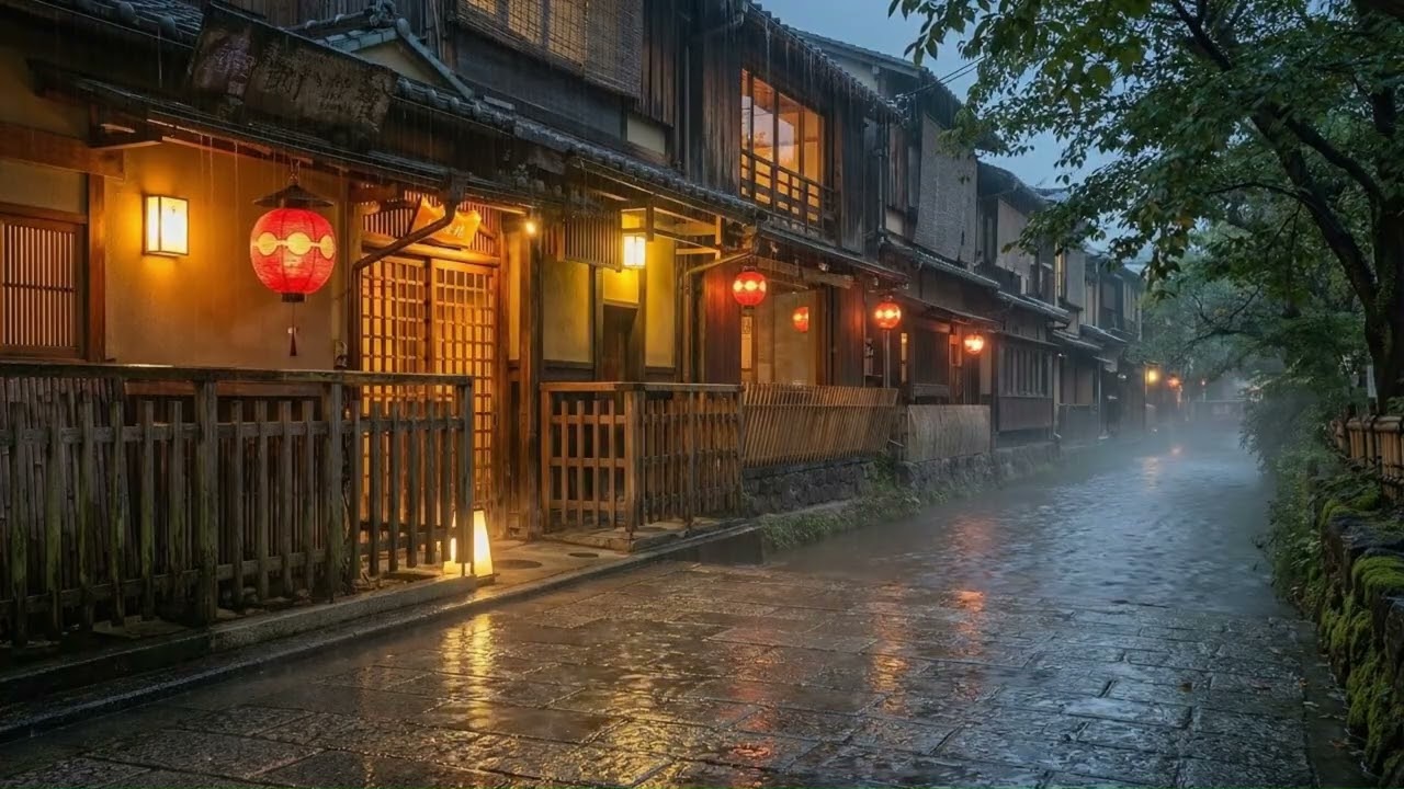 Rainy night  in  kyoto japan 🌧️ Rain Sounds for Deep Sleep  京都雨聲助眠 6 Hours