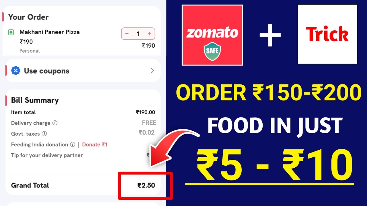 Zomato free food 😱 | zomato free order trick | zomato free delevery trick