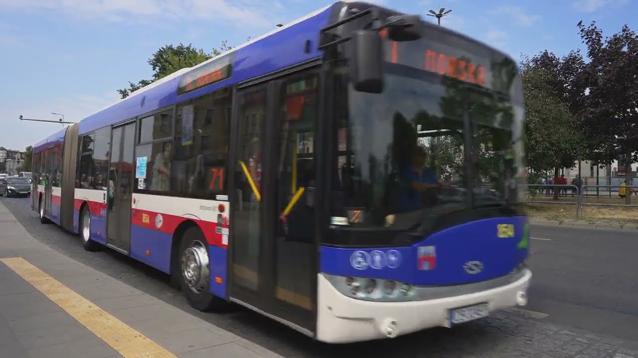 Poland, Bydgoszcz, bus 71 ride from RONDO GRUNWALDZKIE to LELEWELA