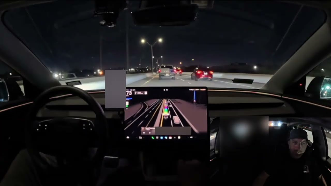 Первая поездка на Tesla FSD для специалиста по ремонту домов из Хьюстона: Uber до района Хайтс по...