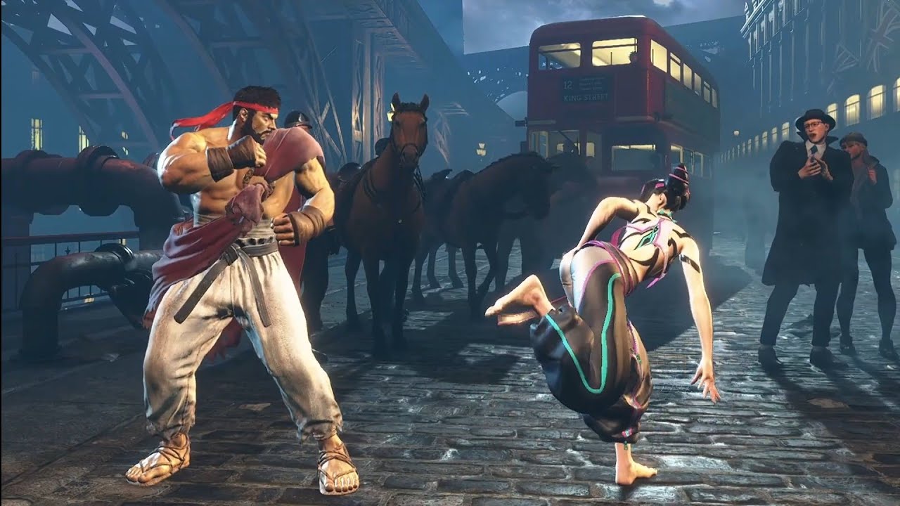 ジュリの脚にボコボコにされ完全敗北するリュウ　逆リョナ Juri reverse ryona