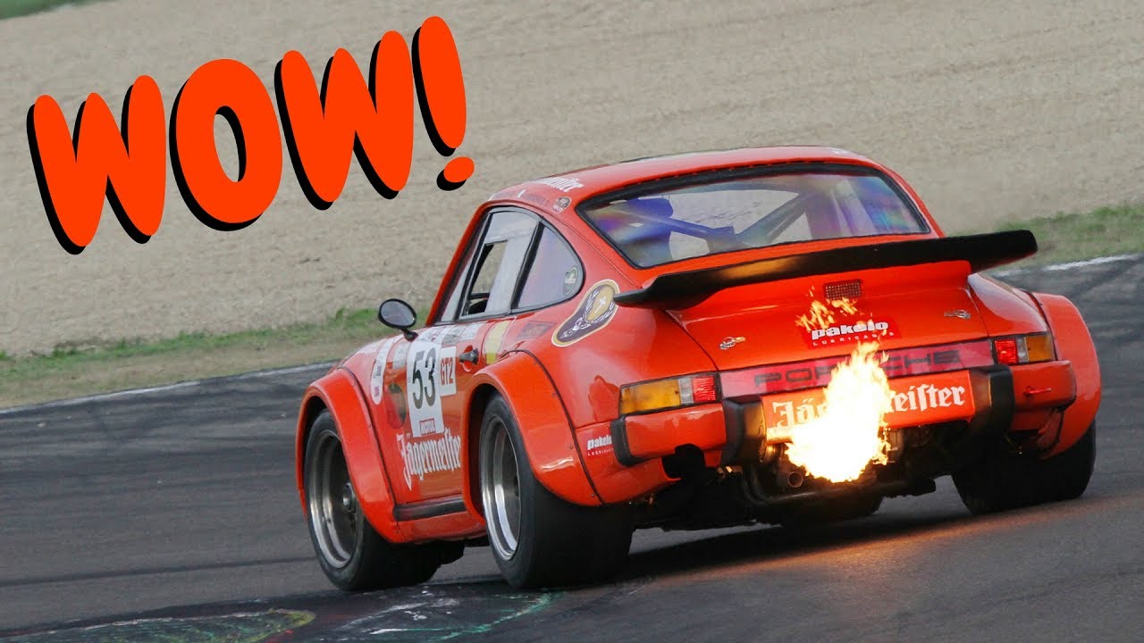 Massive Exhaust Flames!!! - 1976 Porsche 934 in action @ Spa & Imola racetrack.