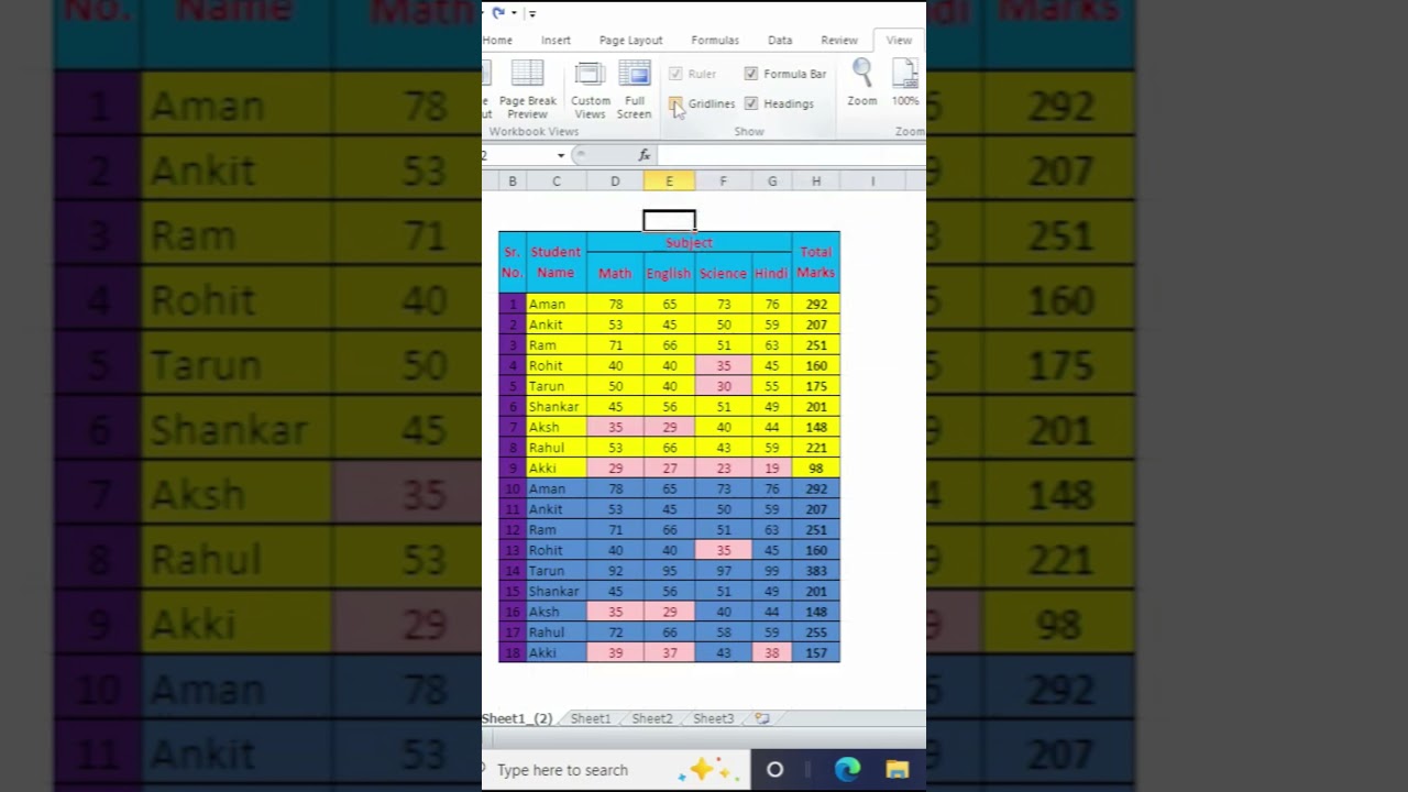 Remove Gridline in excel I How to remove Gridlines in Excel | Hide/ show Gridlines in Excel 