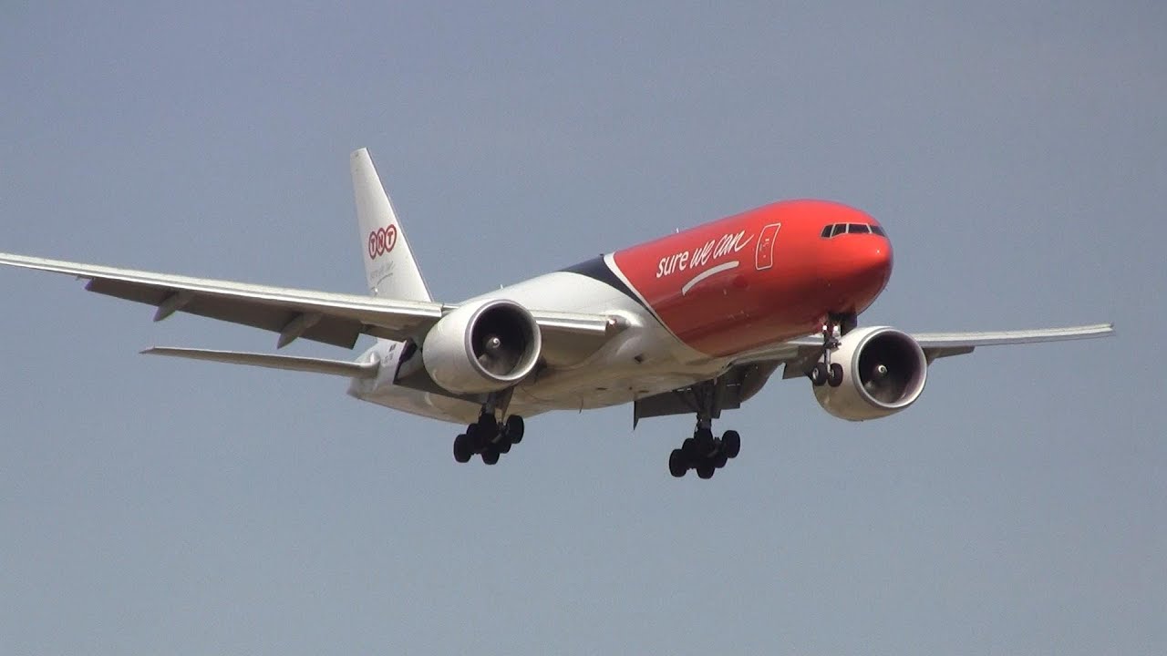 TNT Airways ► Boeing 777-FHT ► Landing ✈ Li&egrave;ge Airport