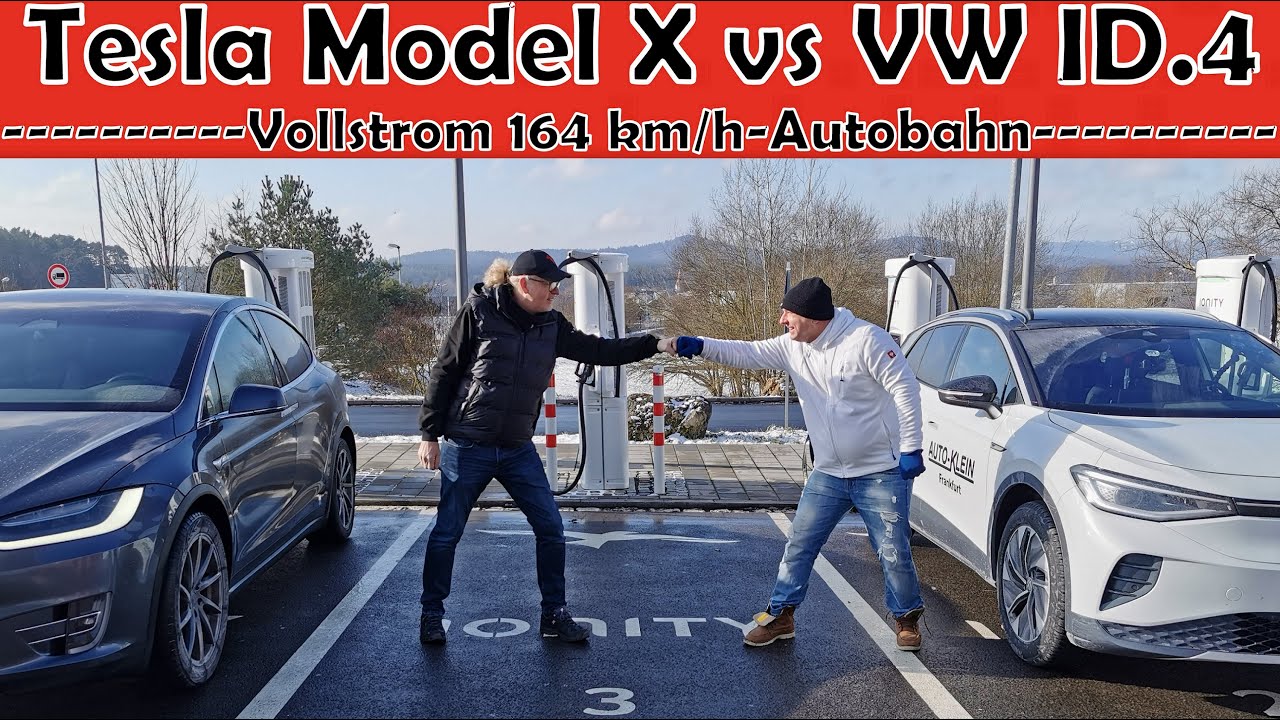 VW ID.4 ruft das Tesla Model X zum Autobahn-Battle in Vollpower🔋