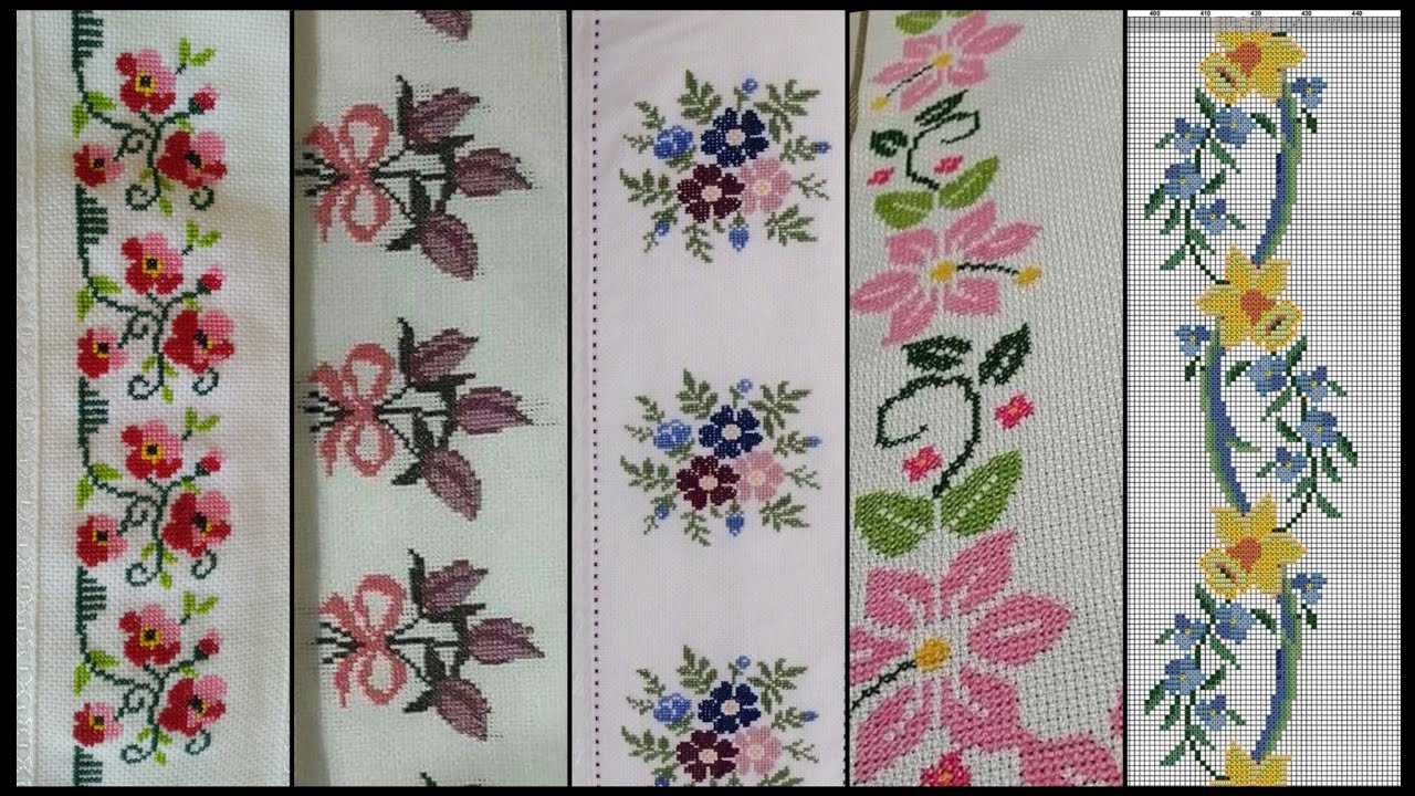 Top 100+ Amazing and Elegant Floral Cross stitch patterns || Charsuti Kerhai Ideas For Everything||