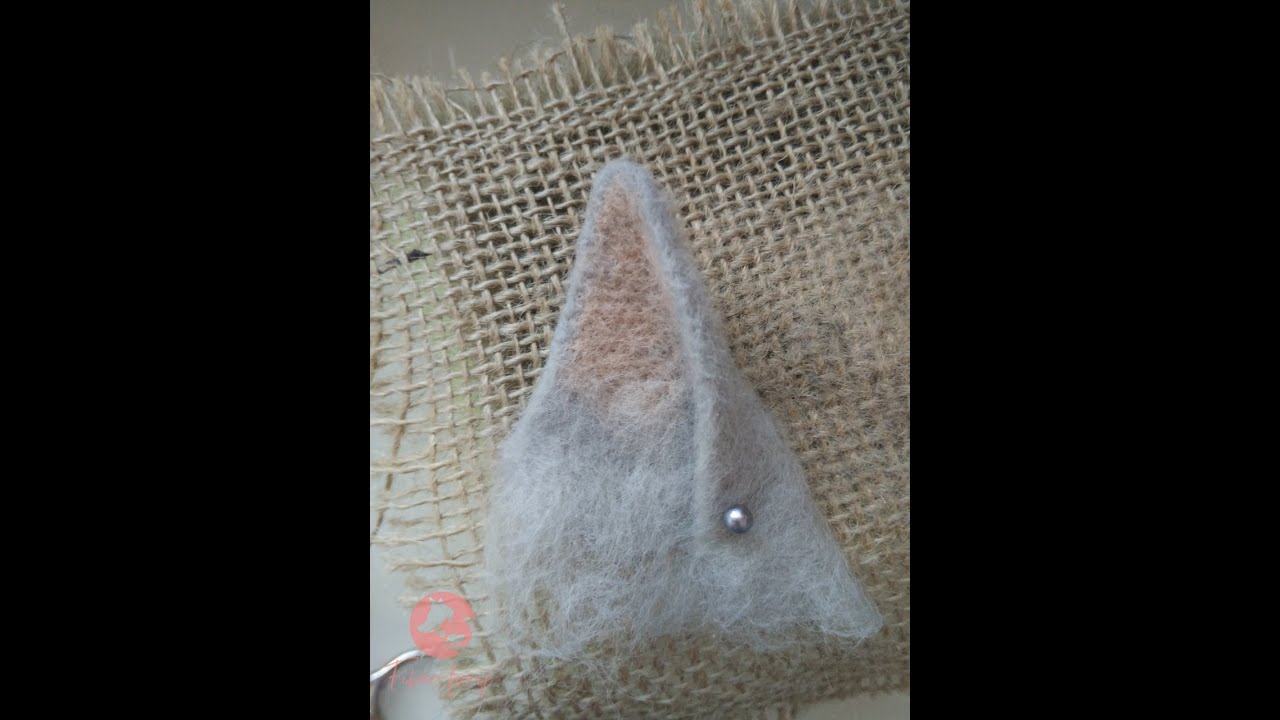 Filcowanie na sucho, jak zrobić kocie ucho/Needle felting - cat ears, tutorial #howtomake #jakzrobić