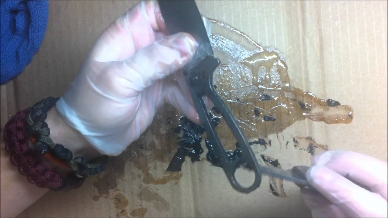 How to remove coating and do forced patina on carbon steel knives