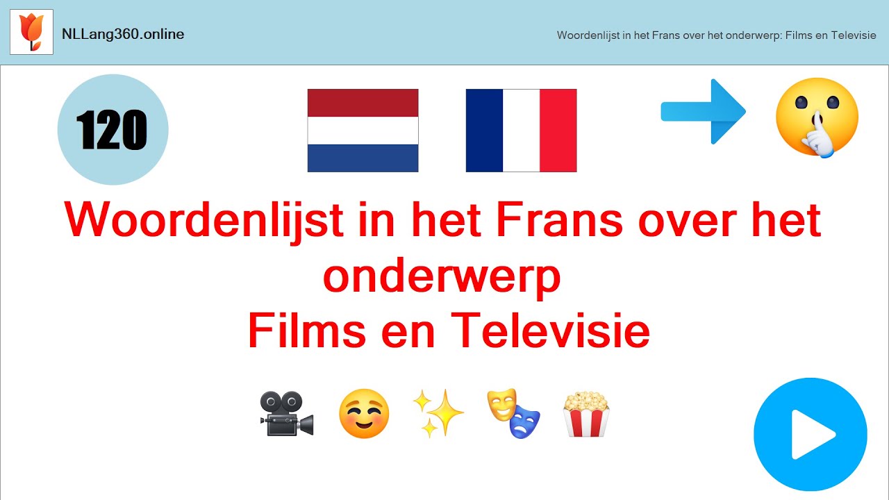 Les 28: Woordenlijst in het Frans over het onderwerp: Films en Televisie | NLLang360