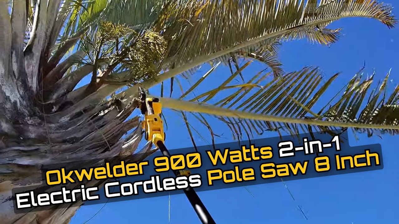 Okwelder 900W 2-in-1 Cordless Pole Saw Review &mdash; 8 Inch Mini Chainsaw with Pole