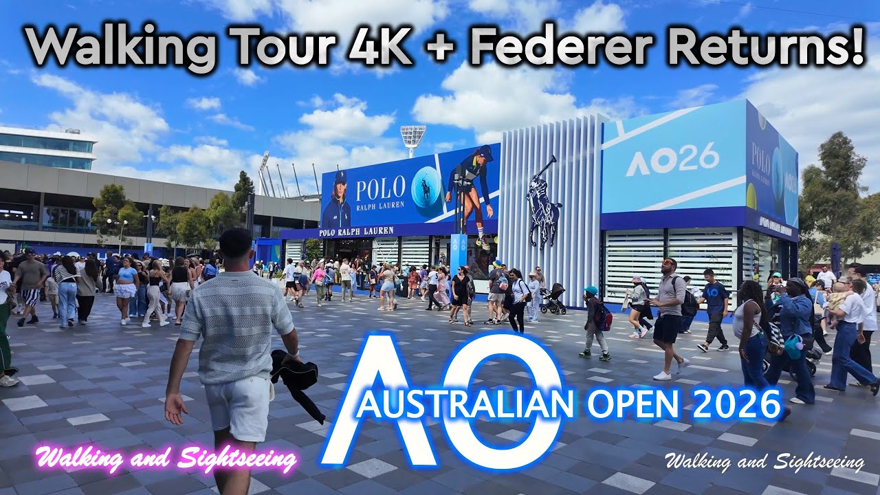 Australian Open 2026 Melbourne Park Walking Tour 🎾+ Federer vs Ruud Practice Rod Laver Arena #tennis