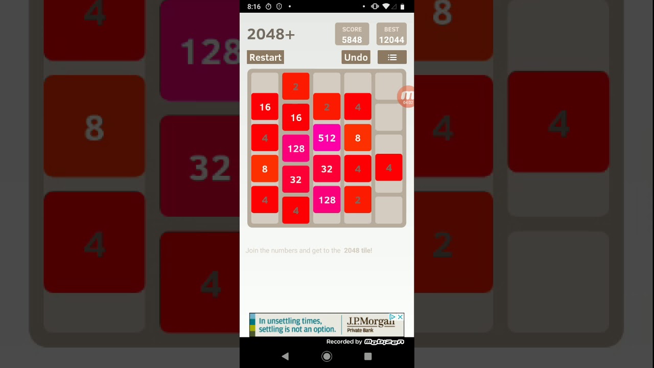 Playing 2048 5x5 but it is worst microphone noises