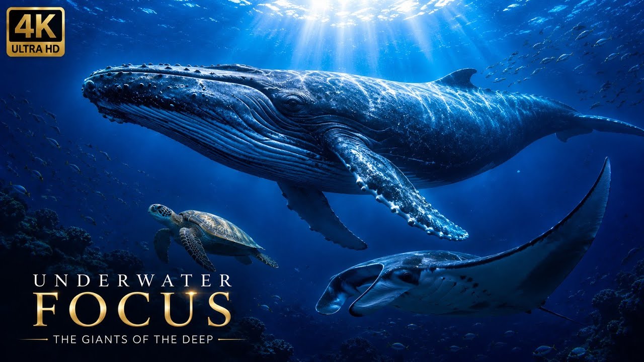 Underwater Focus | Music for Deep Work | Whale Ocean 4K HDR