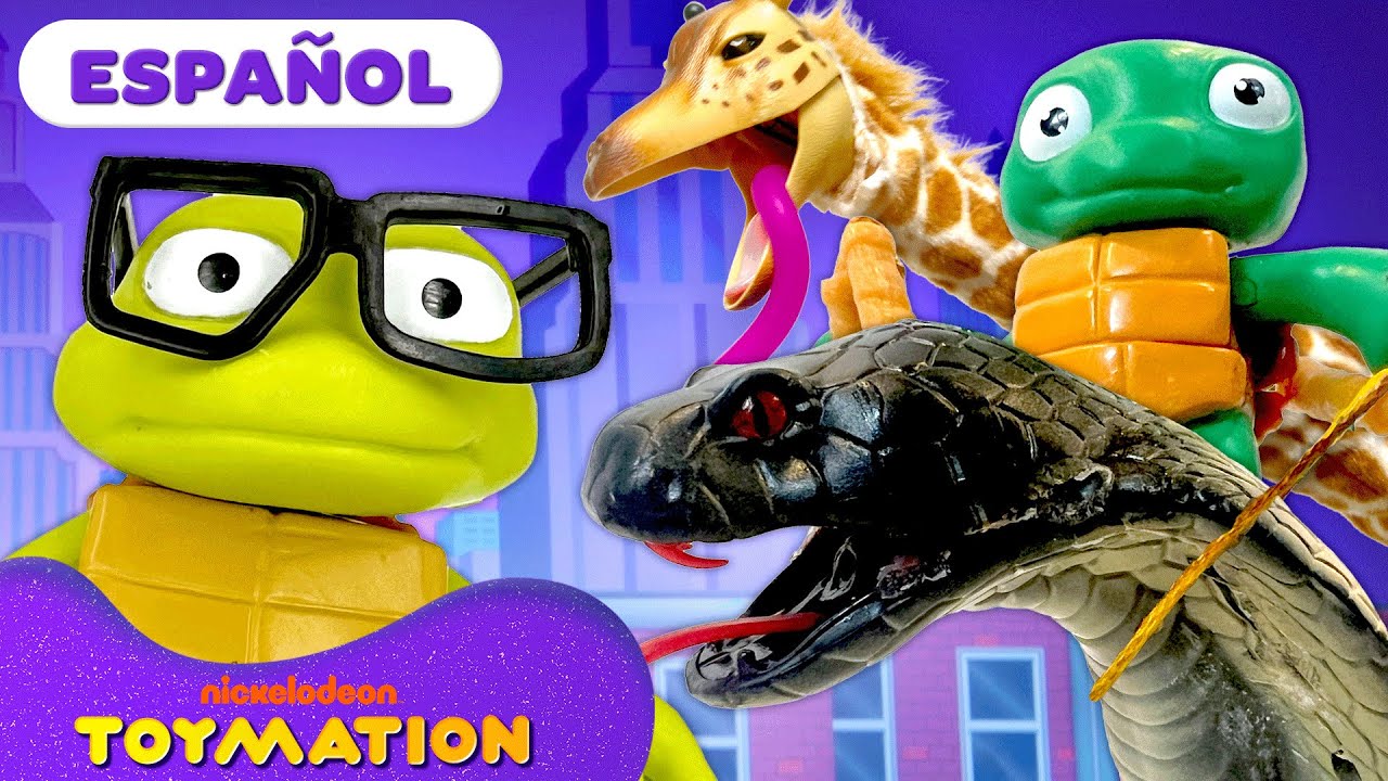 Bebés Tortugas vs. Animales del Zoo! 🐍 | Juguetes de las Tortugas Ninja | Toymation