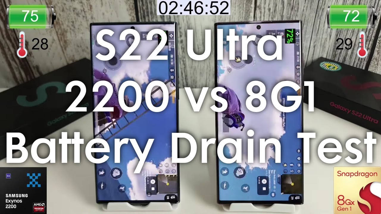 Тест разрядки аккумулятора Galaxy S22 Ultra — Exynos 2200 против Snapdragon 8 Gen 1