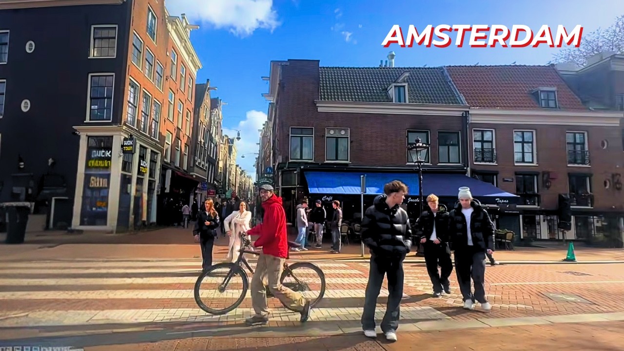 Monday Morning in Amsterdam, Immersive Walking Tour POV in 4K | Shopping Streets and Canals