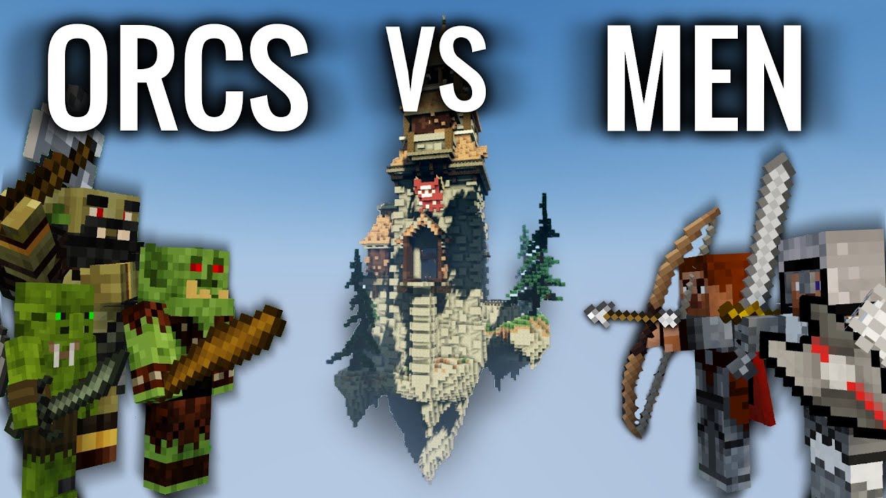 Minecraft - ORCS VS MEN | Fantasy Battle