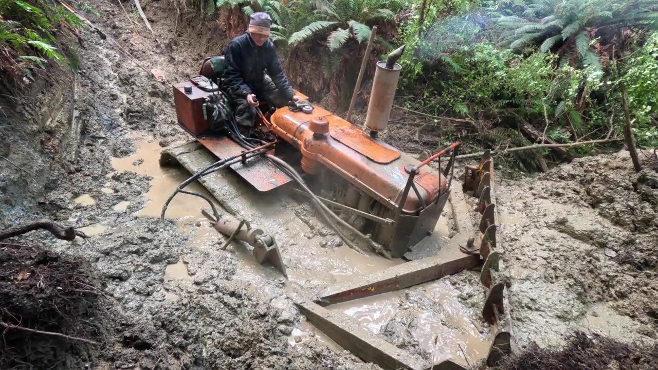 Winching a bulldozer out of a gully