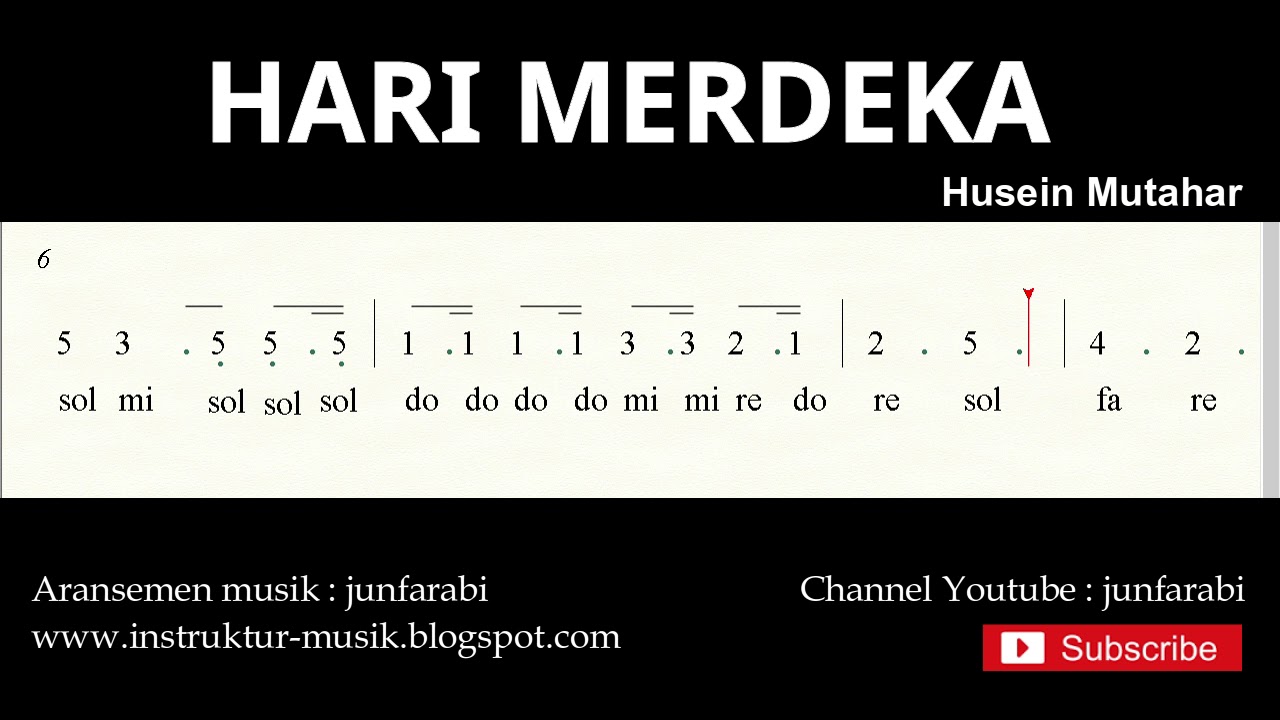 not angka hari merdeka / 17 agustus 1945 - do = C Mayor - lagu wajib nasional - doremi solmisasi