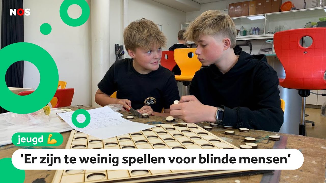 Kinderen bedenken spellen speciaal voor blinde mensen